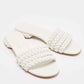 Original Gianvito Rossi White Braided Leather Slide Flats Size 38.5 (Never Used)