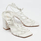 Original Gianvito Rossi White Leather Minas Sandals Size 40.5 (Never Used)