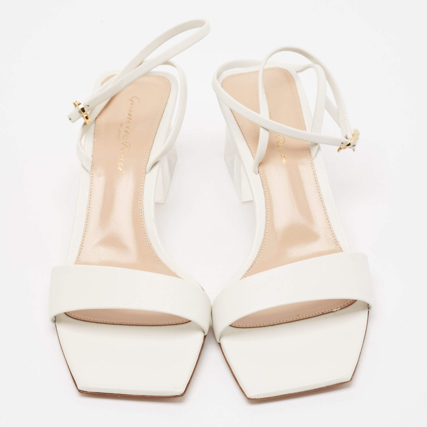 Original Gianvito Rossi White Leather Cosmic Sandals Size 39 (Never Used)