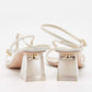 Original Gianvito Rossi White Leather Cosmic Sandals Size 39 (Never Used)