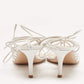 Original Gianvito Rossi White Leather Sylvie Sandals Size 38.5 (Never Used)