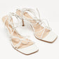 Original Gianvito Rossi White Leather Sylvie Sandals Size 38.5 (Never Used)