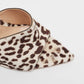 Original Gianvito Rossi Brown/White Leopard Print Calfhair Elle Slide Sandals Size 38.5