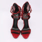 Original Giuseppe Zanotti Red Suede and Satin Caged Sandals Size 38