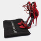 Original Giuseppe Zanotti Red Suede and Satin Caged Sandals Size 38