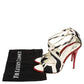 Original Giuseppe Zanotti White/Black Satin Ankle Strap Sandals Size 36.5