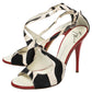 Original Giuseppe Zanotti White/Black Satin Ankle Strap Sandals Size 36.5