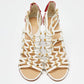 Original Giuseppe Zanotti White/Red Leather Embellished Strappy Sandals Size 38.5