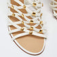 Original Giuseppe Zanotti White/Red Leather Embellished Strappy Sandals Size 38.5