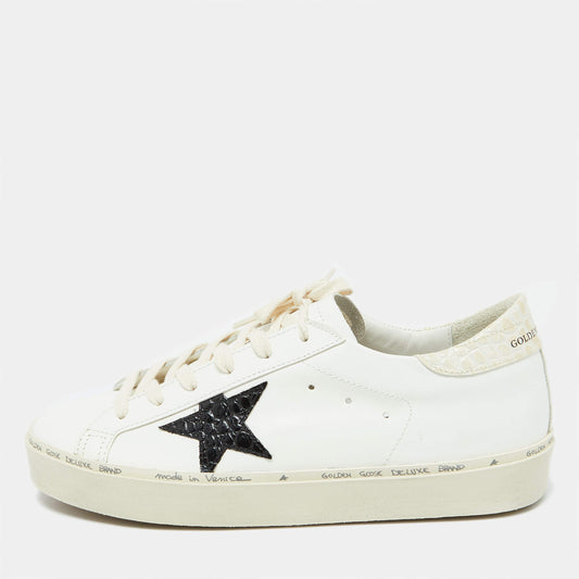 Original Golden Goose White Leather Hi Star Lace Up Sneakers Size 42 (Never Used)