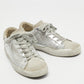 Original Golden Goose Silver/White Leather and Suede Superstar Sneakers Size 36