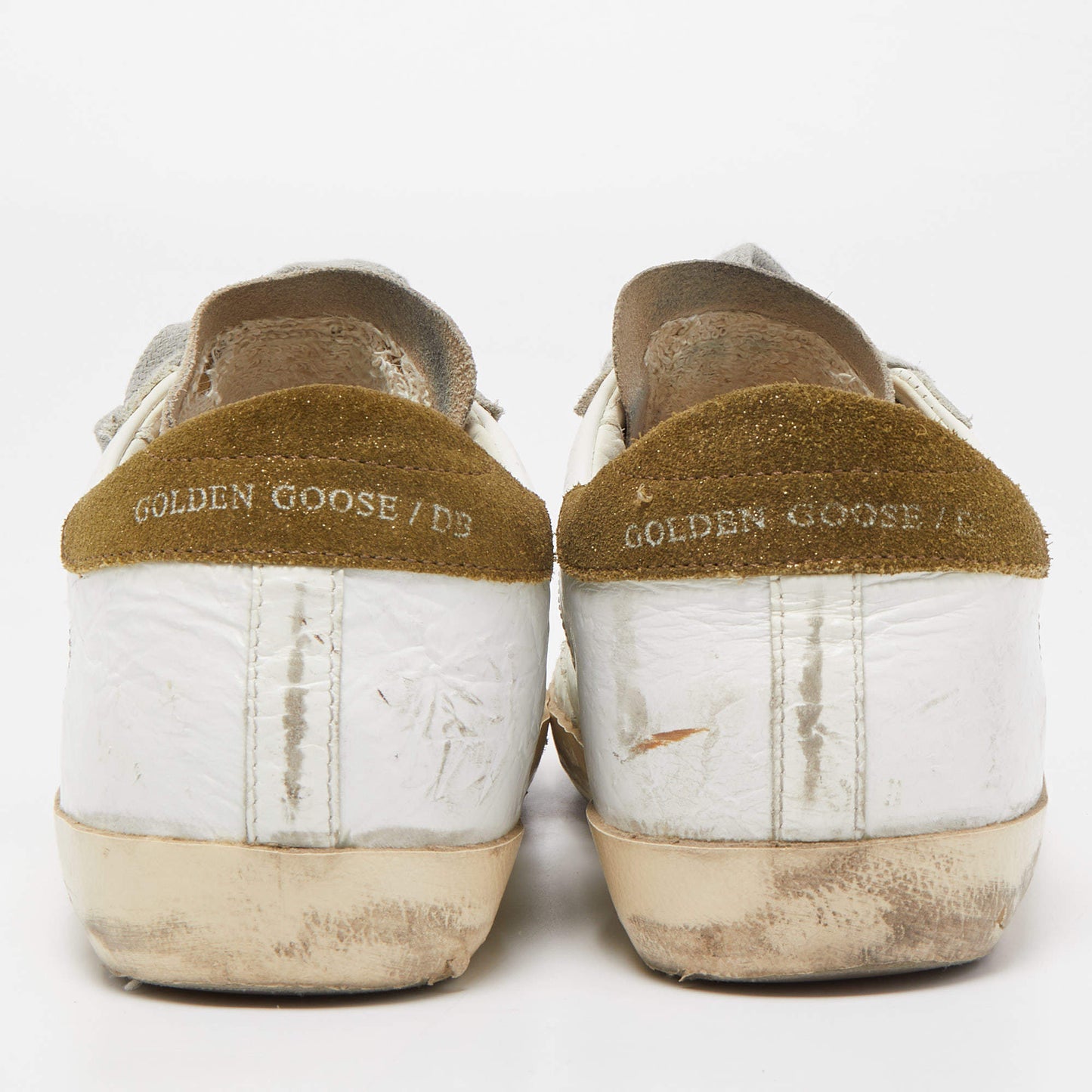 Original Golden Goose White Leather Superstar Sneakers Size 38