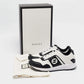 Original Gucci Black/White Leather Interlocking G Sneakers Size 37 (Never Used)