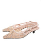 Original Gucci Rose Beige GG Embellished Mesh Slingback Pumps Size 36 (Never Used)