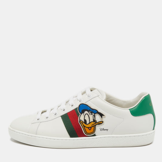 Original Gucci x Disney White Leather Donald Duck Ace Sneakers Size 38 (Never Used)