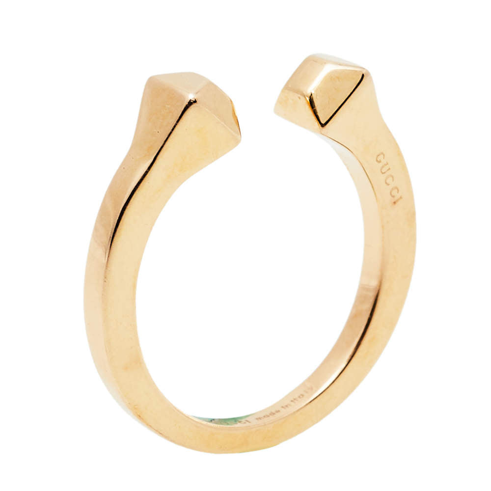 Original Gucci 18K Yellow Gold Chiodo Ring Size EU 54