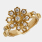 Original Gucci Flora Diamonds 18k Yellow Gold Ring Size 57