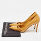 Original Gucci Leather Mustard Yellow Leather Pointed Toe Pumps Size 38.5