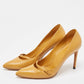 Original Gucci Leather Mustard Yellow Leather Pointed Toe Pumps Size 38.5