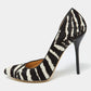 Original Gucci White/Brown Zebra Pony Hair Pointed D'Orsay Pumps Size 38