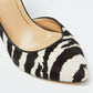 Original Gucci White/Brown Zebra Pony Hair Pointed D'Orsay Pumps Size 38