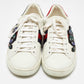 Original Gucci White Leather Snake Crystal Embellished Ace Low Top Sneakers Size 38.5