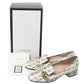 Original  Gucci Ivory St.Rose Print Leather Fringe Marmont Loafer Pumps Size 40