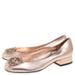 Original Gucci Metallic Rose Gold Leather Crystal GG Embellished Block Heel Pumps Size 37