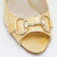 Original Gucci Yellow Patent Leather Horsebit Peep Toe Pumps Size 37