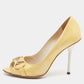 Original Gucci Yellow Patent Leather Horsebit Peep Toe Pumps Size 37