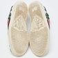 Original Gucci White Leather Floral Embroidered Ace Sneakers Size 35