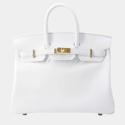 Original Hermes Birkin New White Swift Leather Size 25 (Never Used)