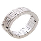 Original Hermes Kilim H Motif 18k White Gold Band Ring Size 51