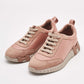 Original Hermes Rose Pink Satin and Suede Bouncing Sneakers Size 37