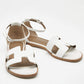 Original  Hermès  White Leather Santorini Flat Sandals Size 37