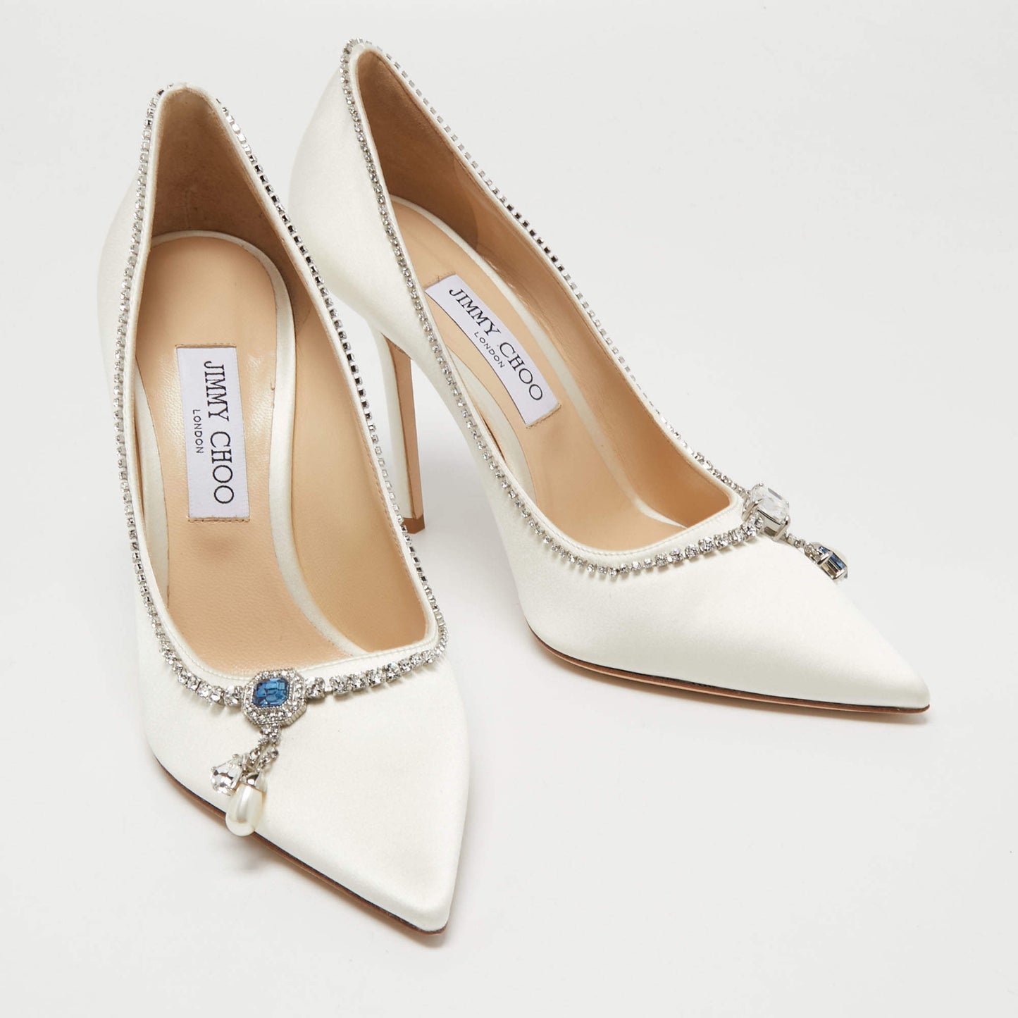 Original Jimmy Choo White  Satin Love Pumps Size 40 (Never Used)