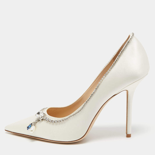 Original Jimmy Choo White  Satin Love Pumps Size 40 (Never Used)