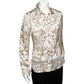 Original Just Cavalli White Printed Silk Satin Button Front Shirt S