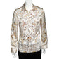 Original Just Cavalli White Printed Silk Satin Button Front Shirt S