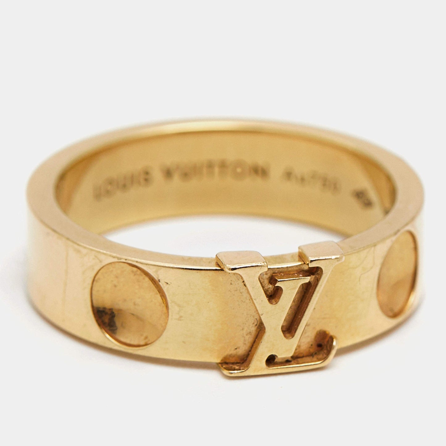 Original Louis Vuitton Empreinte 18k Yellow Gold Ring Size 52