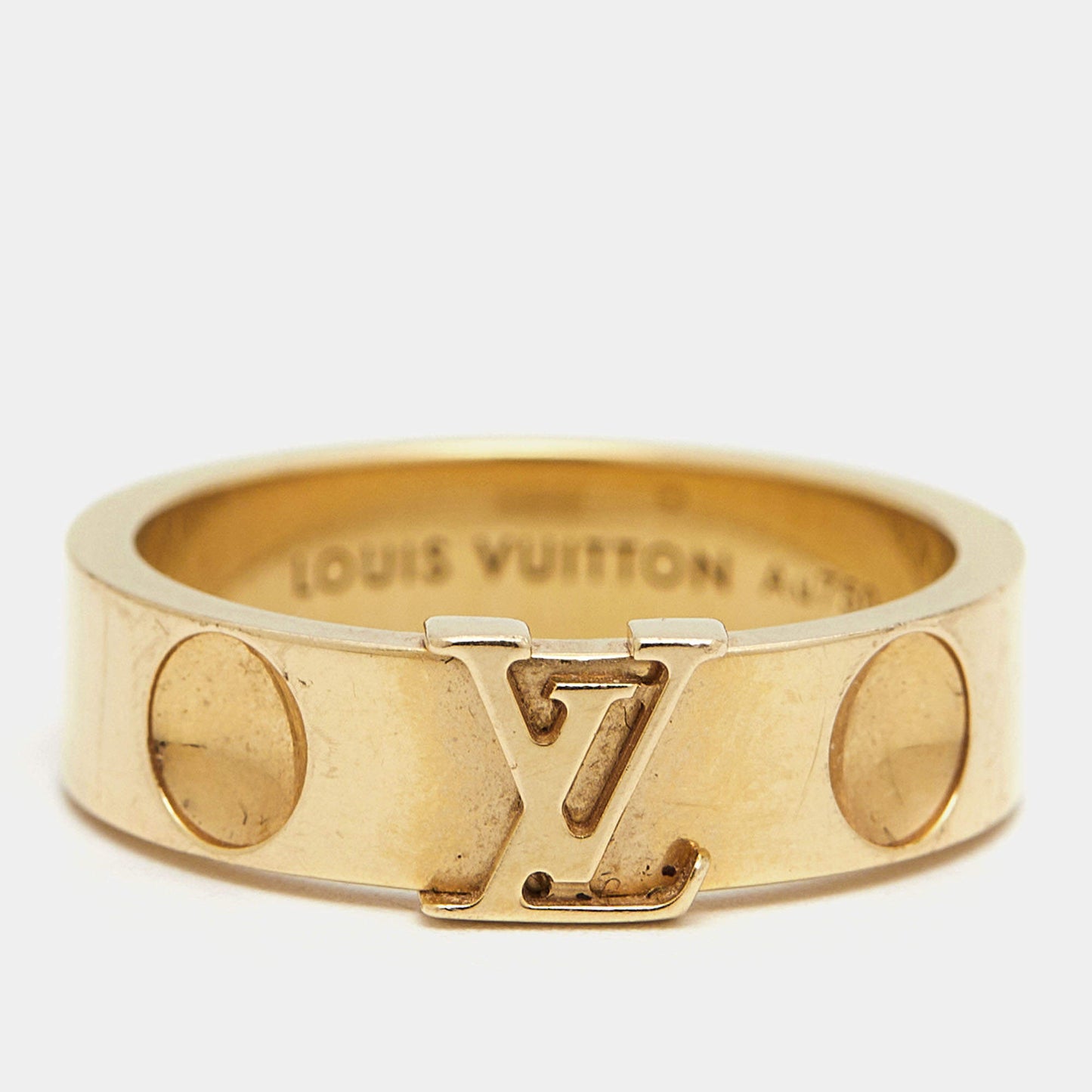 Original Louis Vuitton Empreinte 18k Yellow Gold Ring Size 52