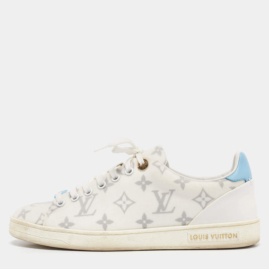 Original Louis Vuitton White Monogram Technical Mesh Frontrow Sneakers Size 37.5