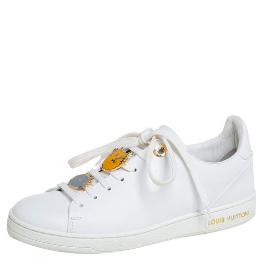 Original Louis Vuitton White Leather Frontrow Sneakers Size 35