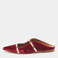 Original Malone Souliers Burgundy/Rose Gold Velvet Maureen Flat Mules Size 40