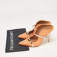 Original Malone Souliers Orange/Rose Gold Woven Satin and Leather Maureen Mules Size 39