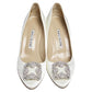 Original Manolo Blahnik White Satin Hangisi Pumps Size 39.5