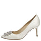 Original Manolo Blahnik White Satin Hangisi Pumps Size 39.5