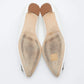 Original Manolo Blahnik Off White Satin Hangisi Crystal Embellished Ballet Flats Size 38