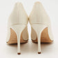 Original Manolo Blahnik White Satin Okkava Pumps Size 36.5