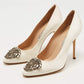 Original Manolo Blahnik White Satin Okkava Pumps Size 36.5